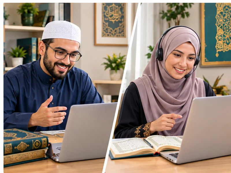 Female student on the online Aalimah scholar course with a female teacher