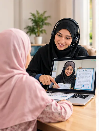 Adult beginner and new Muslim learning to read the Quran online