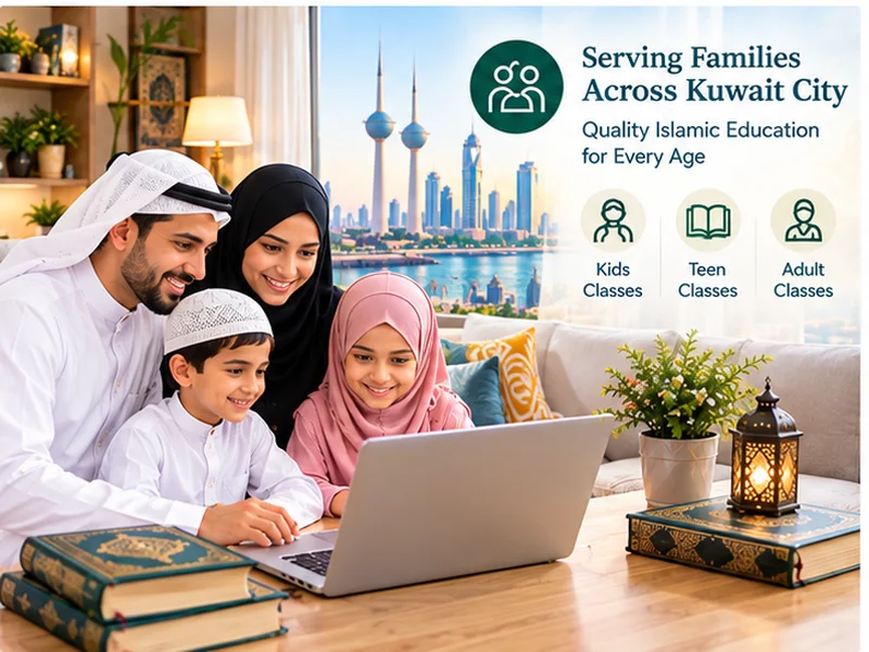 Family in Kuwait learning the Quran online with a qualified teacher