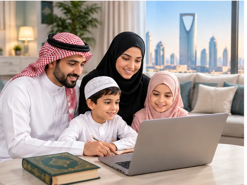Boy reciting at an advanced tajweed level in a live online lesson
